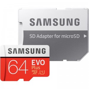 Card memorie Samsung 64GB MicroSDXC EVO Plus, microSD, UHS-1 (U1), (2020), Clasa 10 + Adaptor SD