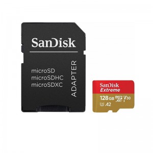 Card memorie Sandisk EXTREME SDSQXA1-128G-GN6MA Micro SDXC 128GB, clasa 10 A2 UHS-I, 160MB/s, adaptor